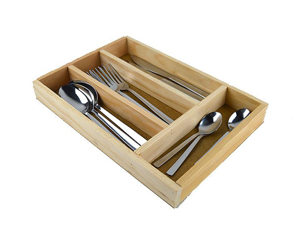 RANGE COUVERTS EN BOIS 4 CASES