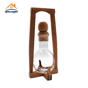 CARAFE+SUPPORT ET BOUCHON EN BOIS DARIA