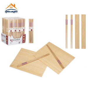 SET 4 BAGUETTES BAMBOO +2  NATTES  POUR SUSHI 53319 KINVARA