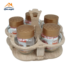 SUPPORT A EPICES 5PCS ROTATIF EN BOIS  DARIA