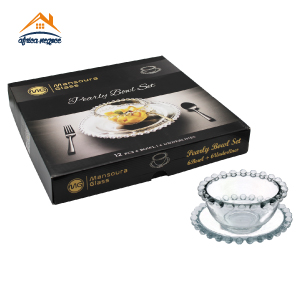 SERVICE  6 BOWLS + 6 ASSIETTES PEARLY  GB MG755 MG GLASS