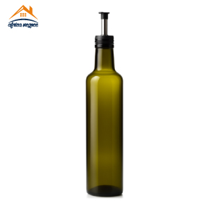 BOUTEILLE A HUILE 250CC  RONDE DORICA  OLIVE GREEN A/C  CHROME121125