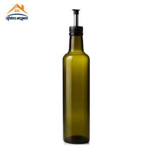 BOUTEILLE A HUILE ROND  OLIVE GREEN  A/C DORICA  500CC 121150  SISECAM