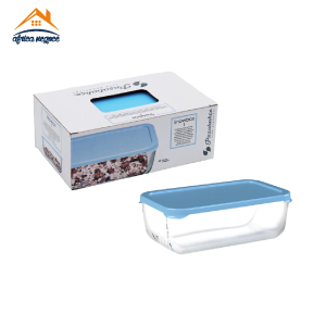 BOITE COBNSERVATION RECTANGULAIRE SNOW BOX A/C BLEU 21*13CM 53743 PASABAHCE