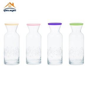CARAFE VILLAGE A/C VERT/VIOLET/ROSE/CREM MOTIF RELIEF 95400 PASABAHCE