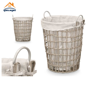 PANIER ROND A/POGNEE GRIS 94562 GIFT DECOR