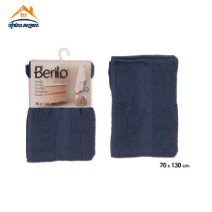 SERVIETTE DE BAIN LISSE 70*130CM BLEU FONCE 66667 BERILLO